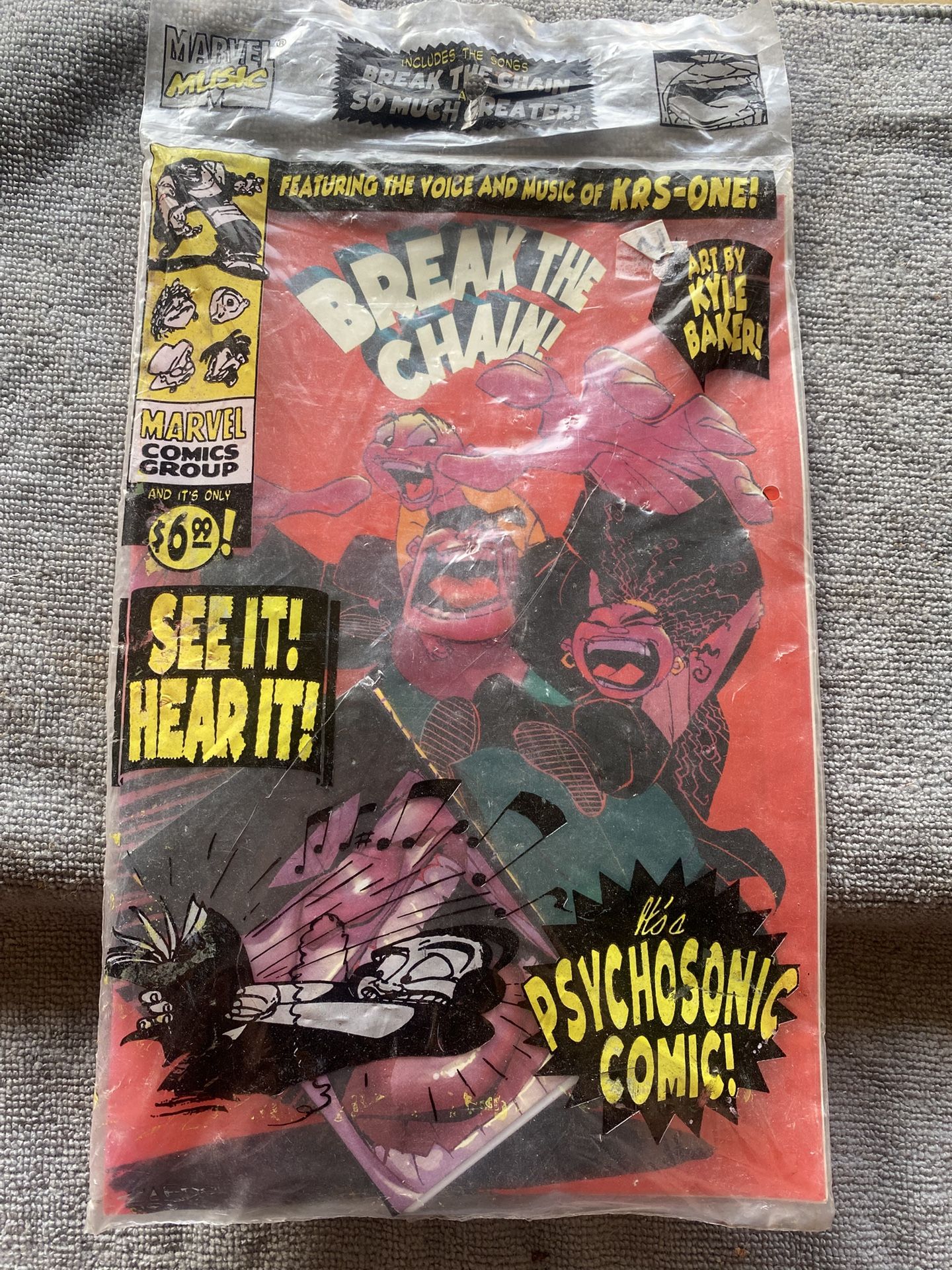 Break The Chain! Marvel Comic W/ Cassette Tape By KRS-One & Art By Kyle Baker