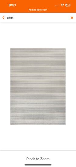*NEW* Fawning Cream/Light Gray 3 ft. x 5 ft. 2-Tone Striped Classic Low-Pile Machine-Washable Area Rug