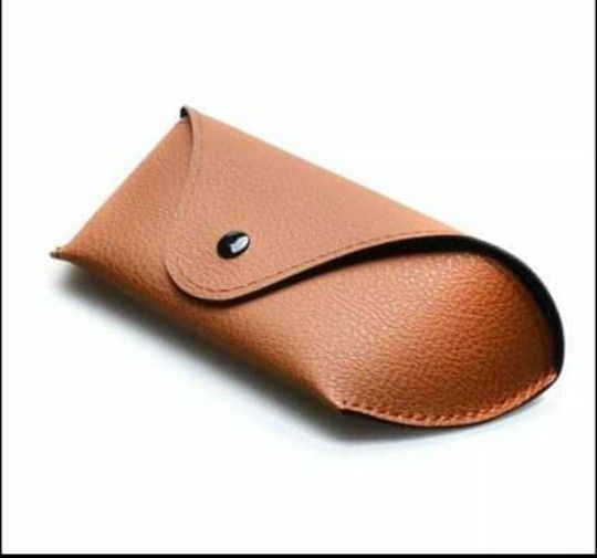 Brown Sanglasses Eyeglasses Protective Case Ray Ban Leather soft Snap Travel Carrying Case