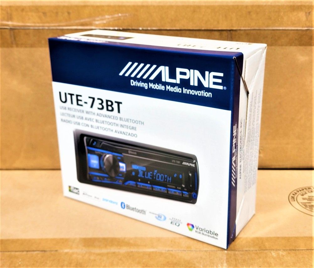 Alpine UTE-73BT Single Din Car Stereo Bluetooth USB Auxiliary Am Fm Radio System 🚨 Payment Options Available 🚨 No Credit Needed 🚨