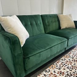 GREEN FUTON SOFA  W/ FREE DELIVERY 