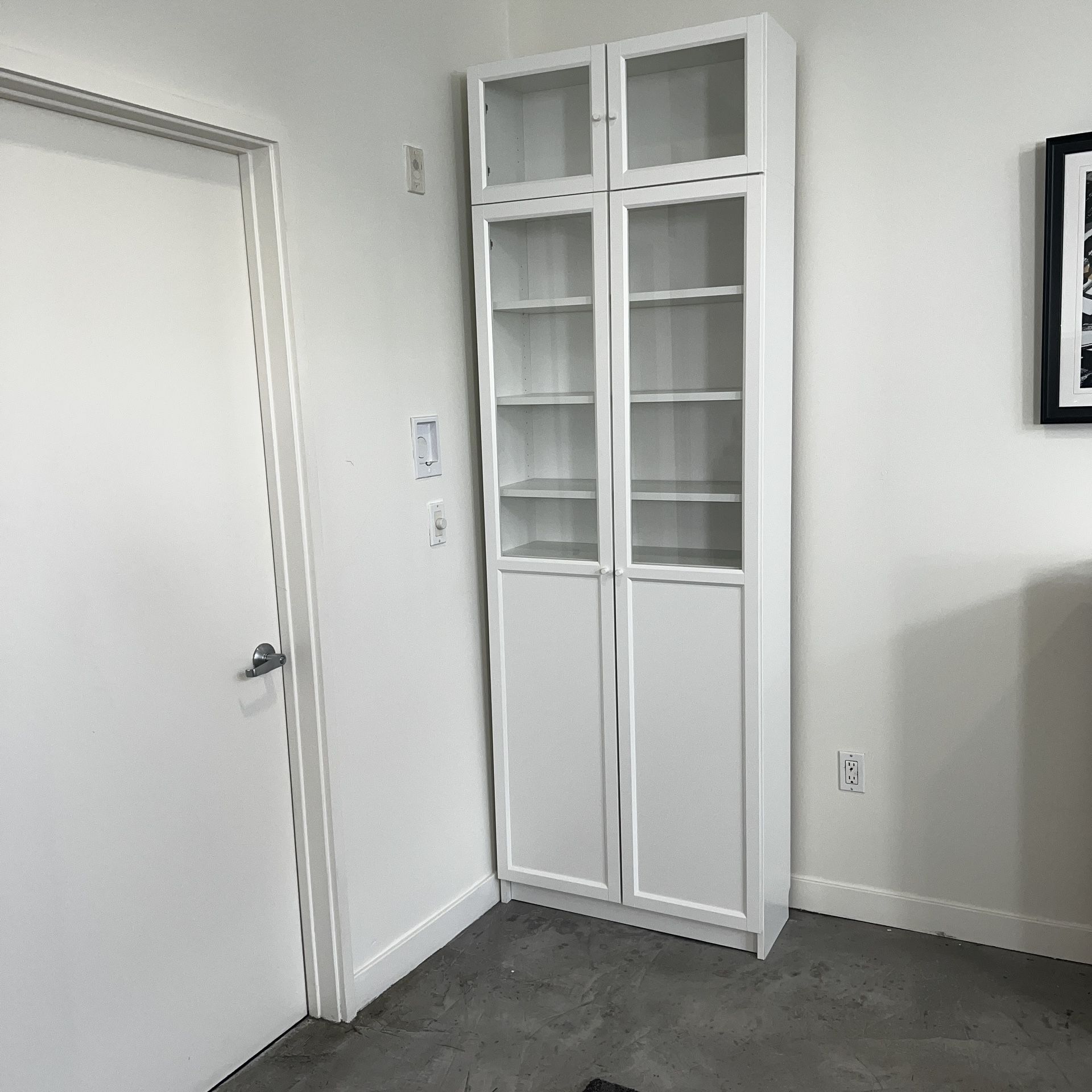 BILLY Bookcase with Height Extension/Glass Doors