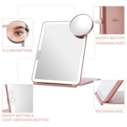 LED Foldable Travel Makeup Mirror