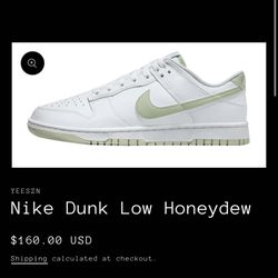 Nike Dunk Low Honeydew Size 9.5 Men’s New