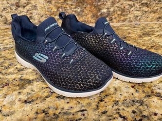 Skechers Women's Summits - Glowing Iris Slip-On Wide Width Athletic Training Sneakers