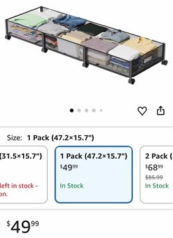 Under-Bed Rolling Storage Organizer with Wheels