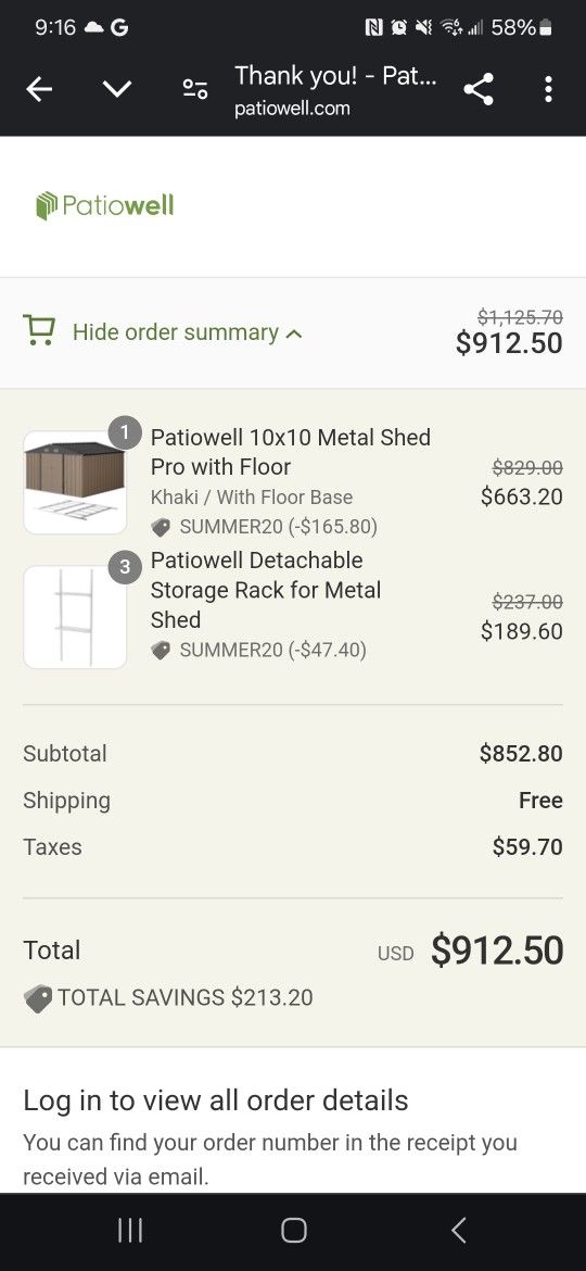Patiowell 10x10 Metal Shed Pro