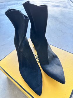 Zara Black Knit Sock Ankle Boots
