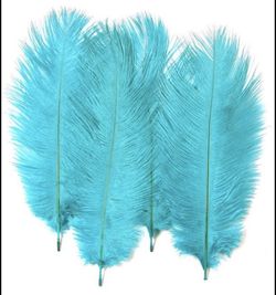 10 Tiffany Blue Aqua Turquoise Feathers Size 12-14 inches Wedding Party Home Centerpiece ~ New