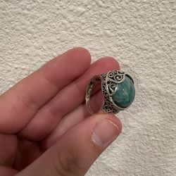 Sterling Silver Amazonite Turquoise Ring Size 7