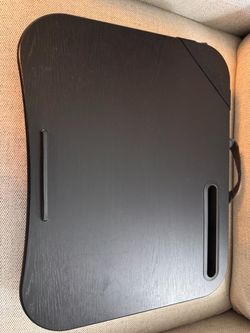 Black Portable Lap Desk with Phone/Tablet Holder & Carrying Handle