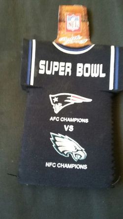 Super Bowl bottle jersey Patriots vs Eagles