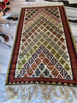 Vintage Iranian Kilim Cotton Rug