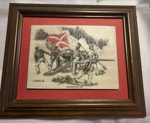 Confederate Civil War Etching on Slate Tile