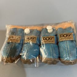 Winter Pet Dog Shoes Warm Snow Boots Waterproof Fur 4Pcs Set Cotton