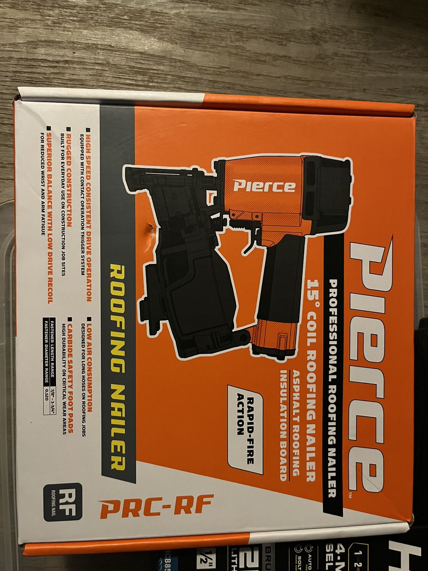 Pierce 15° Professional Coil Roofing Nailer