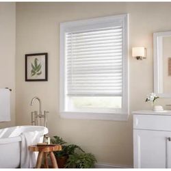 Home Decorators Collection White Cordless Faux Wood Blinds for Windows with 2 in. Slats - 72 in. W x 48 in. L (Actual Size 71.5 in. W x 48 in.@fr-204