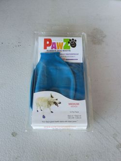 Pawz Rubber Dog Boots Medium Blue