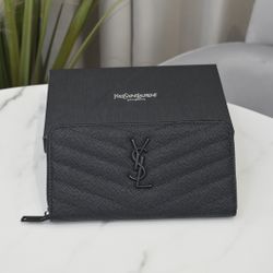 Women Yves Saint Laurent zipper wallet