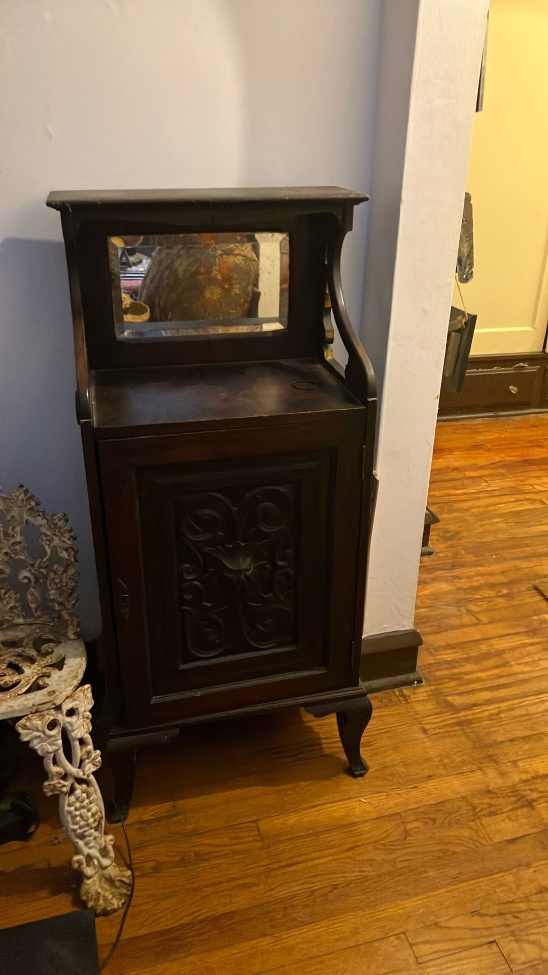 Mahogany Chest W Storage. Not Sold