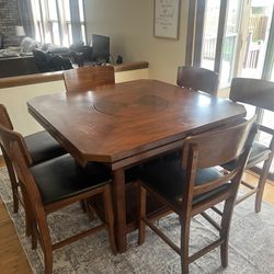 Counter Height Dining Table W/ 6 Chairs