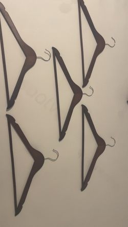5 wood hangers