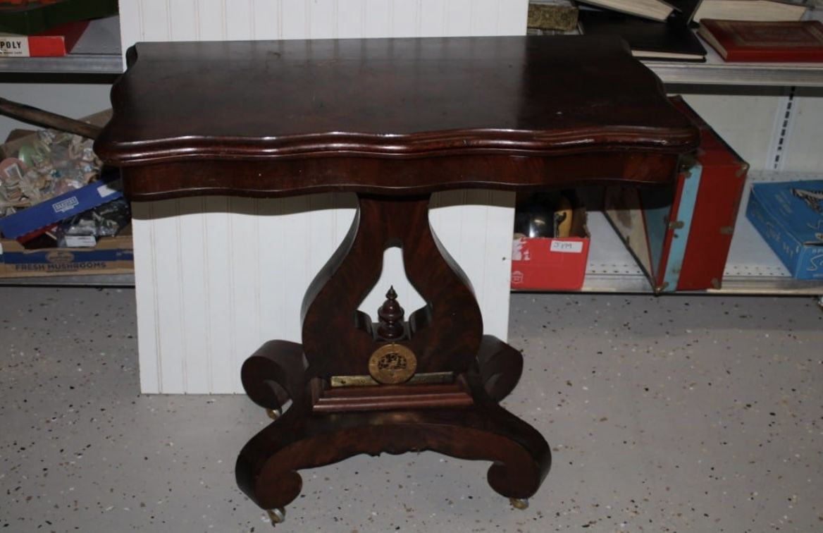 Vintage Solid Wood Folding Game Table