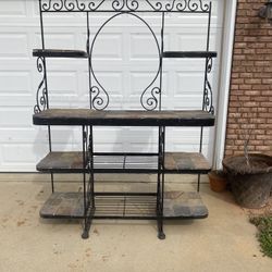 Massive Wrought Iron Bakers Rack