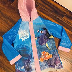 Disney Finding Dory Hooded Rain Jacket for Girls Size S/M ☔️💦🐟🐠💜