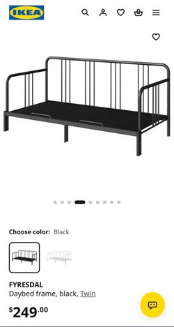 Black FYRESDAL Ikea daybed frame (twin/king)
