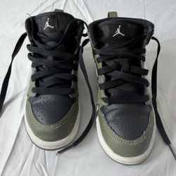 Jordan Air Jordan 1 Mid Boys Sneakers Black Olive White 11C DQ8424-092