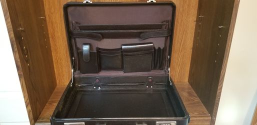 Brown leather briefcase