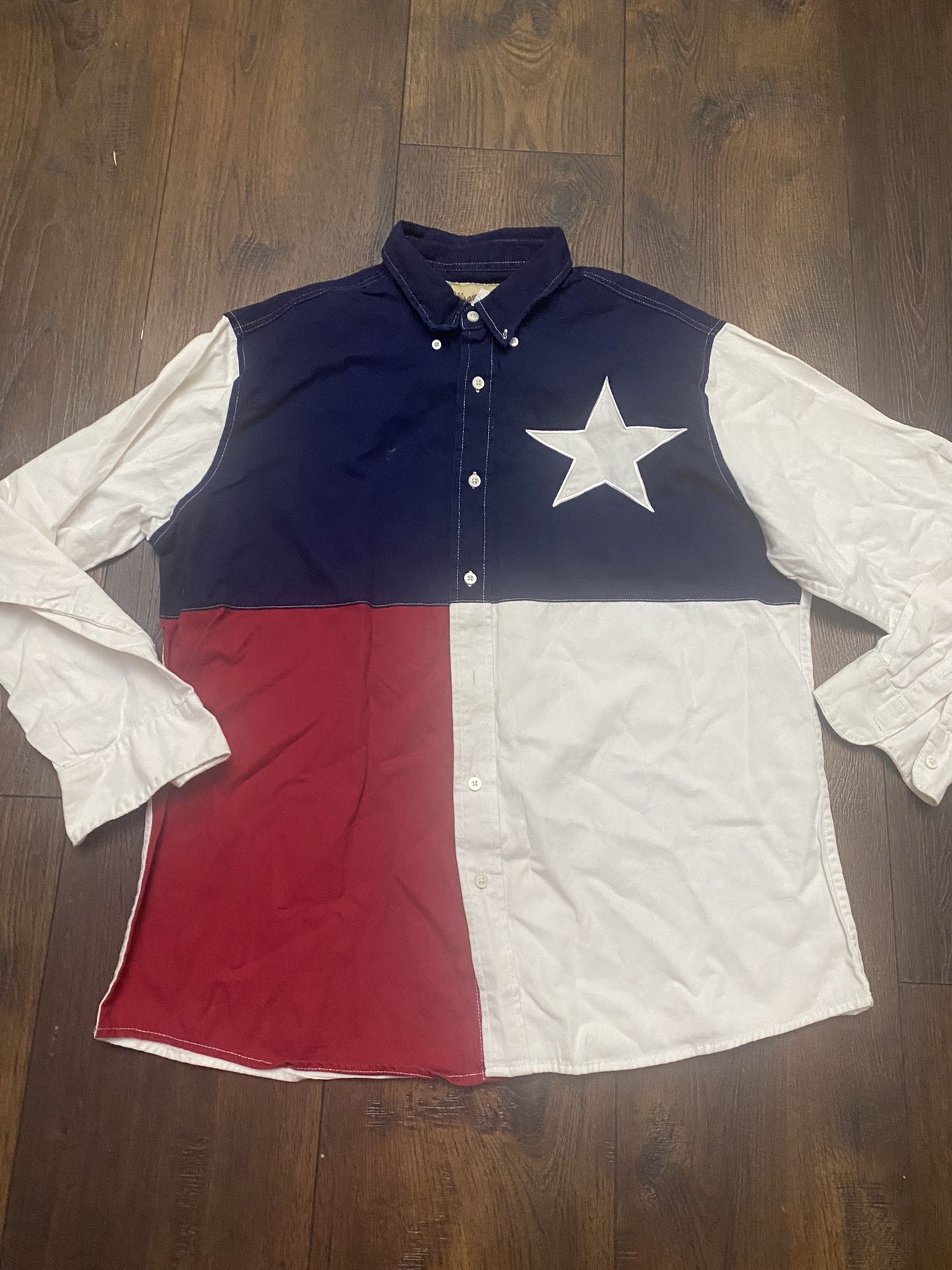Men’s Texas Flag Wrangler Long Sleeve Button Shirt Size XL #12