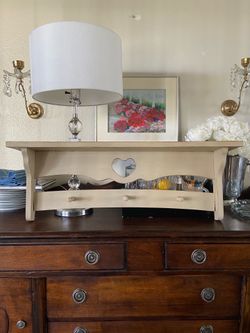 Farmhouse Wooden Wall Shelf with Heart Cutout