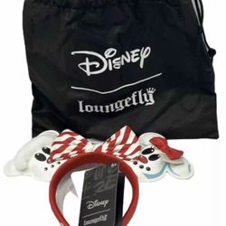 Loungefly Disney Snowman Mickey and Minnie Mouse Ears Christmas Headband w/Bag