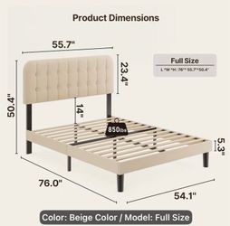 Full size bed frame with headboard Price firm