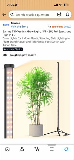 Tall grow light for indoor plants