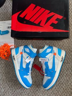 (New/DS) ❤️‍🔥 Nike Jordan 1 Off White Og “University Blue/ UNC” Size 9.5❤️‍🔥 W/ RECEIPT ‼️