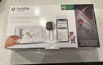 Used Hubble 5" Smart HD Baby Monitor With Touch Screen Viewer & Crib Mount Camera 