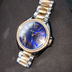 Michael Kors Kacie Crystals Blue Dial Two Tone