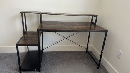 Home office Table And Computer Desk With Side Shelf
