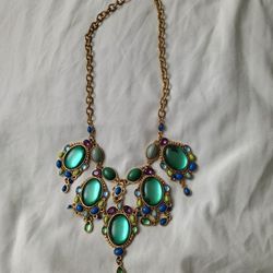 10 INCH GREEN GEM NECKLACE
