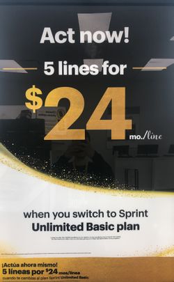 Get 5 lines for 120 @sprint