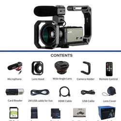 4K Video Camera Camcorder ORDRO AX65 Wifi UHD Camcorder 3.5 " IPS Touch Screen HD 1080P 60FPS , Livestream Camcorder with 12x Optical Zoom Vlogging Ca
