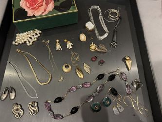 Vintage Jewelry And Box