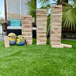 Giant Jenga Topple Timbers Play Game Up To 5ft 45 Blocks 15 Levels