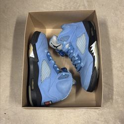 J5 UNIVERSITY BLUE.        SIZE 9.5 REP BOX