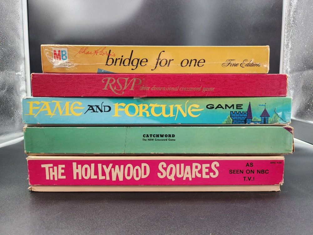 Various Vintage Mid Century Board Games Lot Of 5
