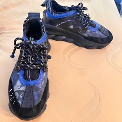 Versace chain reaction Baroccoflage print blue size 11
