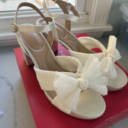Size 7.5 White Wedding Heels